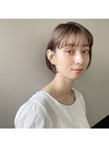 大人可愛い20代30代40代マロンベージュの小顔ショート☆