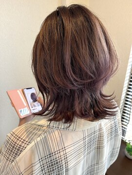 美容室 ルアル 市原市八幡宿店(Luar) ピンクパープル×くびれミディ