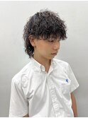 メンズ波巻きウルフ