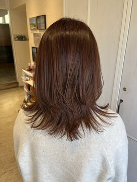 トライベッカスマートサロン(TRIBECA smart salon) ミディアムレイヤー×春色カラー