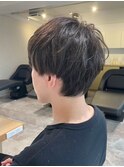 MEN'S HAIRアッシュブラックマッシュパーマ