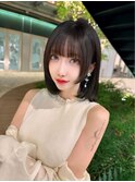 【kumu】姫ぱっつん/地毛風ブラック/前髪カット/栄/名古屋