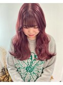 チェリーピンク/ミルクティー/くすみピンク/レイヤーカット