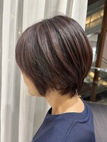 メゾンブラン アヴェダ(Maison Blanc AVEDA) 丸みショート×ピンクブラウン