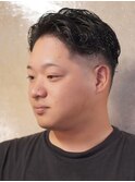 ビジネスショートメンズマッシュツイストパーマツーブロック