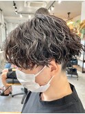 波巻きパーマメンズパーマメンズヘアツーブロックツイストパーマ