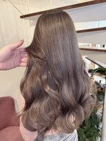 ピークスヘア(peaks hair) ケアブリーチありグレージュミルクティーベージュダブルカラー