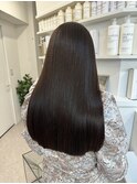 韓国 くびれロング レイヤー ワンホンヘア 小顔前髪
