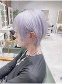 シルバーカラー　ブリーチデザインカラー