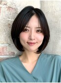 “岩田莉奈”うる艶カラー30代40代50代丸みショートひし形新宿