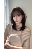 ナチュラルブラウン韓国風ミディアムレイヤー