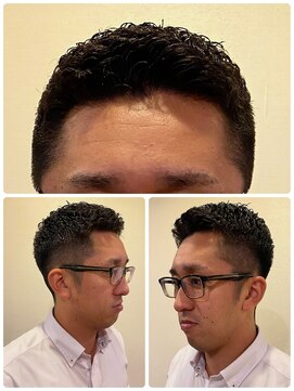 銀座マツナガ 浅草店 ビジカジ刈り上げゆるっとパンチパーマ濡れパンスタイル