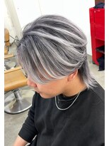 リップス 吉祥寺店 (LIPPS)&nbsp;ホワイトシルバーアッシュバレイヤージュセンターパートウルフ