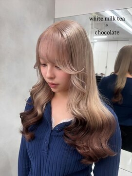 ベレーザ 渋谷(BELEZA) 17158ダブルカラーモーブブラウンレイヤーカットココアブラウン