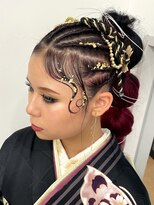 アース 市ヶ谷店(HAIR&MAKE EARTH)&nbsp;10代20代コーンロウ◎フェス映えハーフブレイズダンスヘア