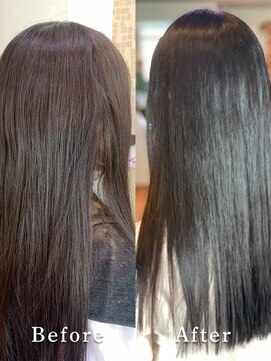 アークスヘアー 暗髪グレージュスタイリング簡単♪憧れのサラ艶ストレートロング