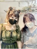 お友達と結婚式お呼ばれヘアセット