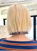 ダブルカラーミルクティーベージュカラーケアブリーチミニボブ