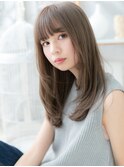 グレイアッシュ黒髪前下がりエアストレートh3上尾20代30代40代