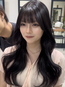 ビューネオ(VIEW NEO) 最新韓国ヘア/ロングヘア/アッシュブラック/顔まわり/谷町四丁目