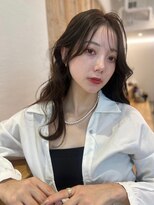 大人美人ハイレイヤーぱっつん前髪黒髪ロングワイドバンク小顔