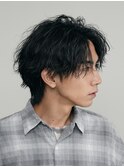 緩め縦落ちツイストスパイラルシャドウパーマセンターパート渋谷