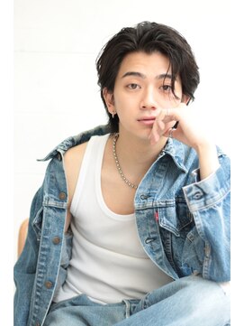 フリーラ 横浜(freera) メンズダークアッシュニュアンスパーマ韓国マッシュウルフカット