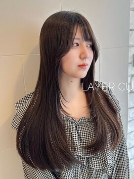 ヘアカロン 熊本下通店(Hair CALON) 韓国風レイヤー×暗髪カラー 20代/30代