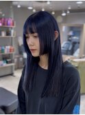 ネイビー/姫カット