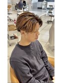 【men's】フェザーショート×ゴールドハイライト