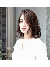 シーン(SCENE) ミディアムボブ/艶ブラウン/パーマ/ワンカール［荒田］