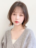 アグノス 青山(Agnos) 大人かわいいグレージュカラーボブウルフ黒髪ココアベージュ