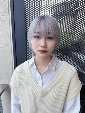 サロンドミルク 原宿(salon de MiLK) 【salon de MiLK 原宿】ショートヘア×シルバーホワイト