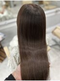 酸性ストレート美髪ロングアッシュブラウン20代30代40代
