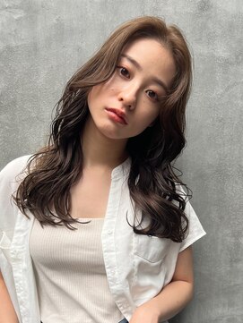 ロンド ストラーダ 心斎橋(Lond strada) 韓国前髪顔周りロング×インナーグレージュ[心斎橋/髪質改善]