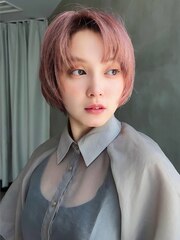 《Agu hair》クールピンクショート×numberA.ベースケアミルク