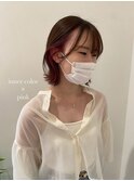 ボブ×インナーカラー