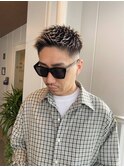 短髪ツーブロック　ブリーチ　ハイトーン　フェード