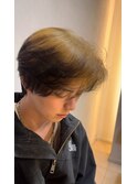 ウルフヘアメンズデザインカラー