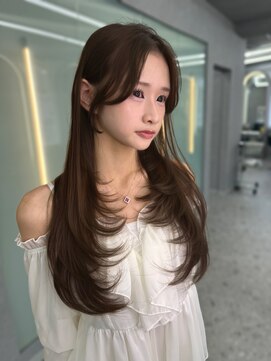 ボタン ハカタ(VOTAN hakata) レイヤーカット/ブラウンカラー/センターパート