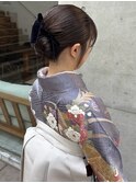 卒業式袴着付けヘアセット清楚でシンプルなまとめ髪