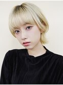 〈n3〉ショート韓国ボブハイライト髪質改善ブリーチ前髪20代30代