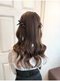 ハーフツイン/ハーフアップ/ゆる巻きウェーブ