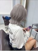 ケアブリーチベージュで柔らか質感ダブルカラーパープルで透明感