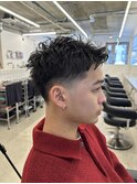 メンズテーパーフェードツーブロックスパイキーショート札幌大通