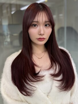 ソラ 広尾店(SORA) ロングレイヤー/ピンクブラウン/内巻き