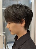 ウルフセンターパートショートネープシースルーマッシュ襟足有り