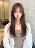 韓国風くびれヘア×シースルーバング｜レイヤーミディアム