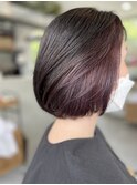 切りっぱなしボブ×インナーピンク