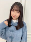 グレージュカラー/ボブウルフ/黒髪カタログ/ココアベージュ/20代